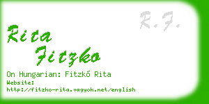 rita fitzko business card
